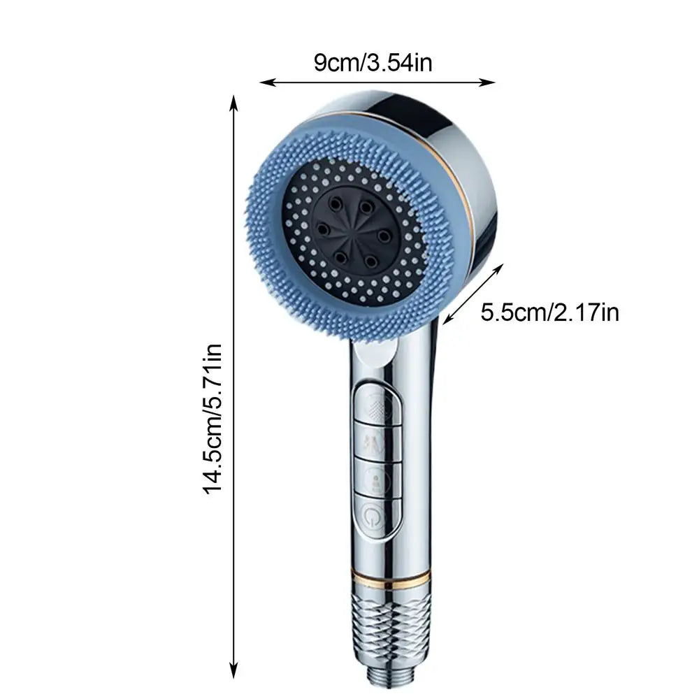 KaiRejuve Filtered Shower Head with Massage Brush Black Set