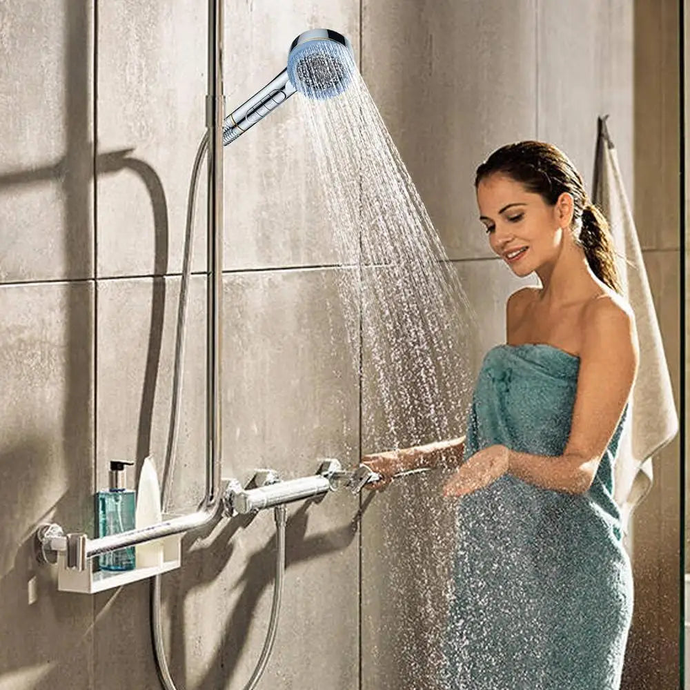 KaiRejuve Filtered Shower Head with Massage Brush Black Set