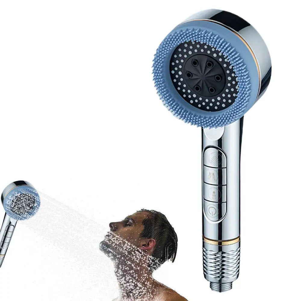 KaiRejuve Filtered Shower Head with Massage Brush Black Set
