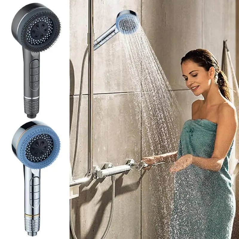 KaiRejuve Filtered Shower Head with Massage Brush Black Set
