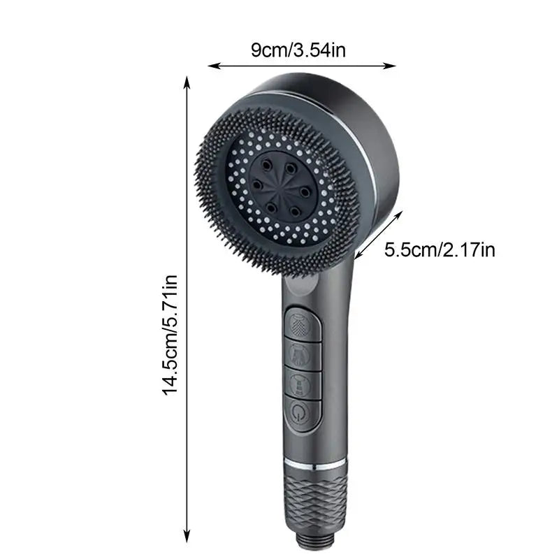 KaiRejuve Filtered Shower Head with Massage Brush Black Set